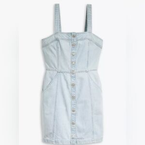 Levi's Light Blue Denim Button-Front Mini Dress
